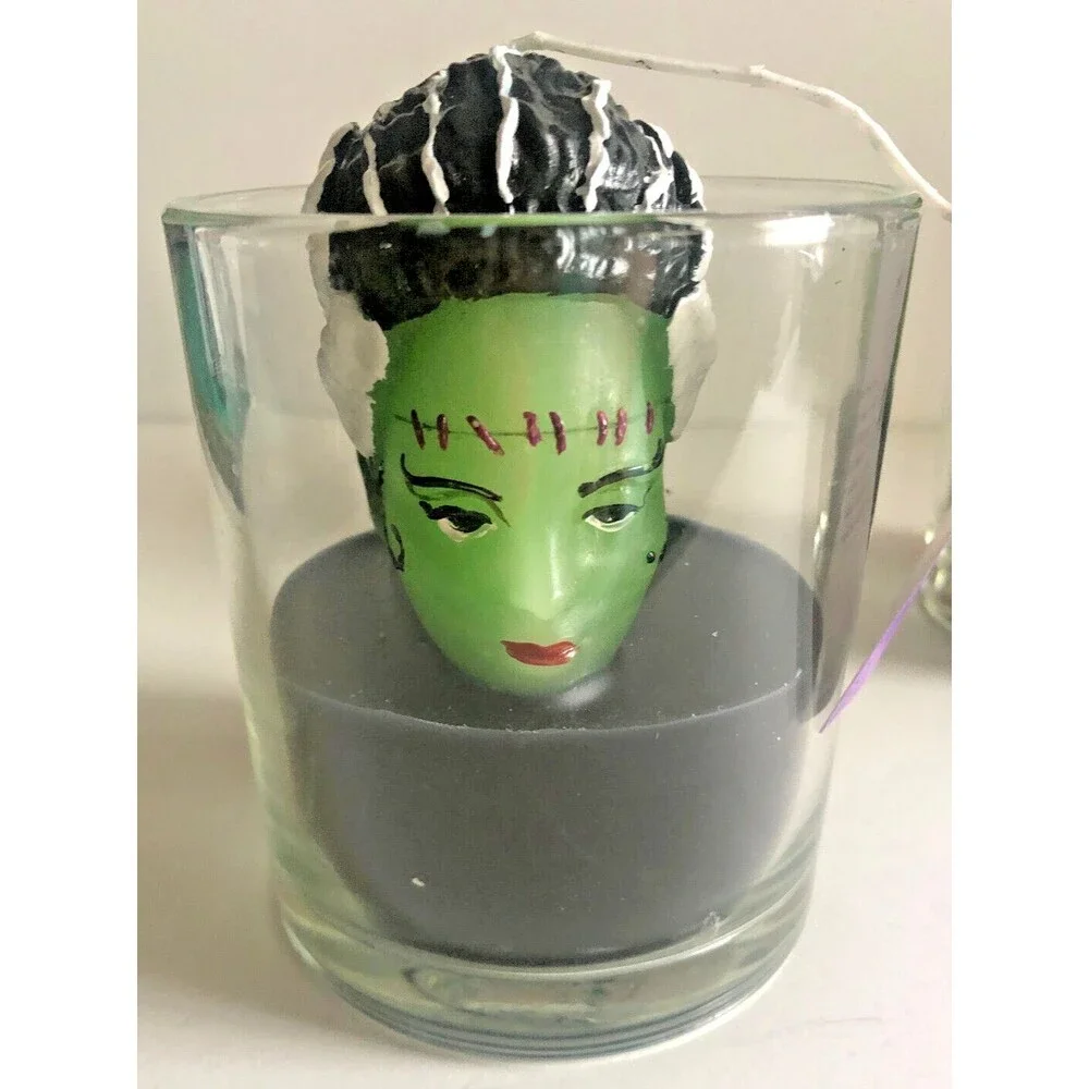 Martha Stewart Bride Of Frankenstein Candle 3D Head Halloween Spooky Scary
